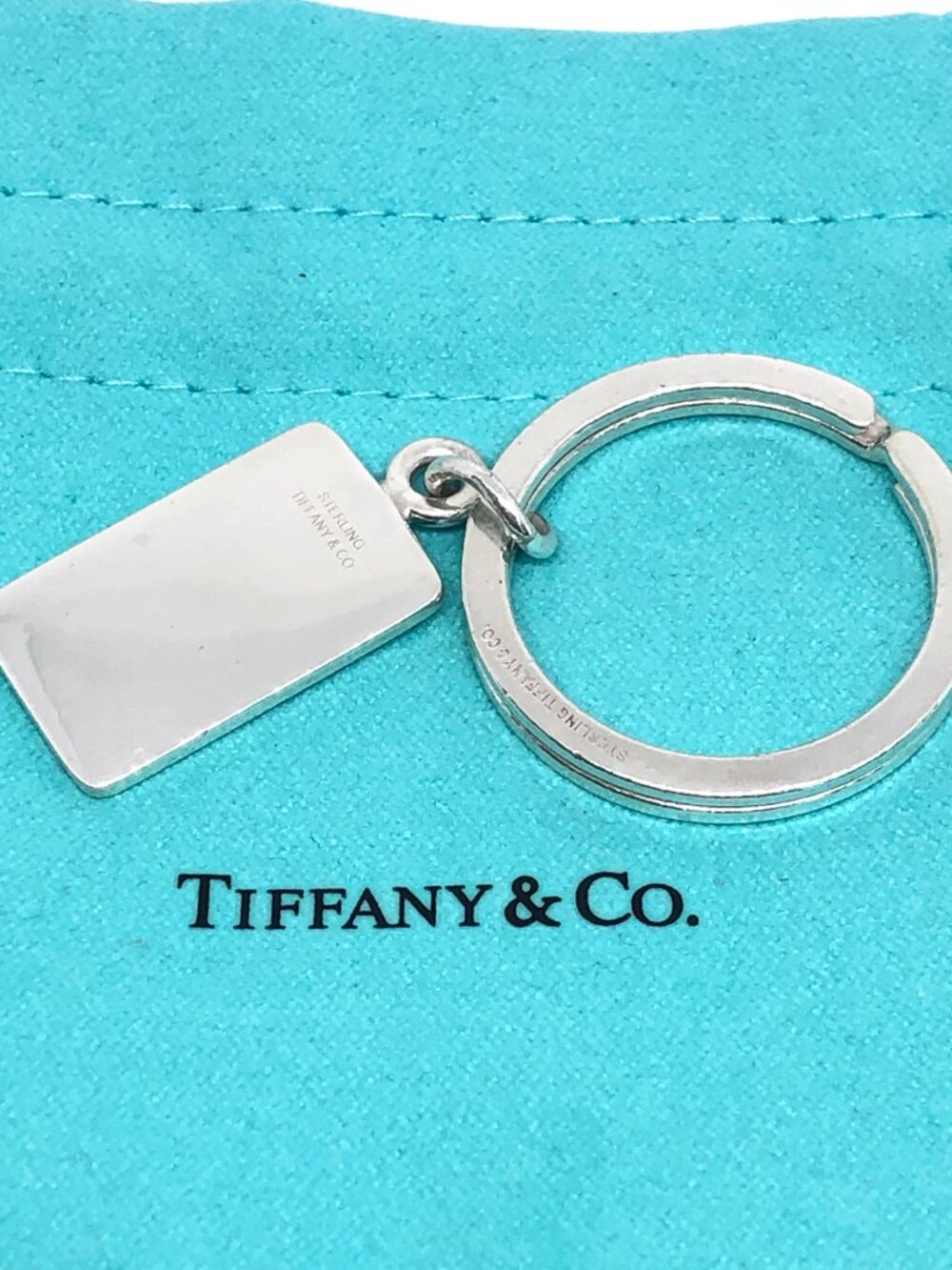 Tiffany & Co. 925 Sterling Silver Split Key Ring Keychain Key Tag Charm
